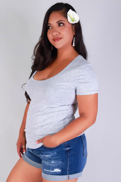 Jeans Warehouse Hawaii - PLUS BASIC V NECK TEES - EVERYDAY DARLING TEE | By CRESCITA APPAREL/SHINE I