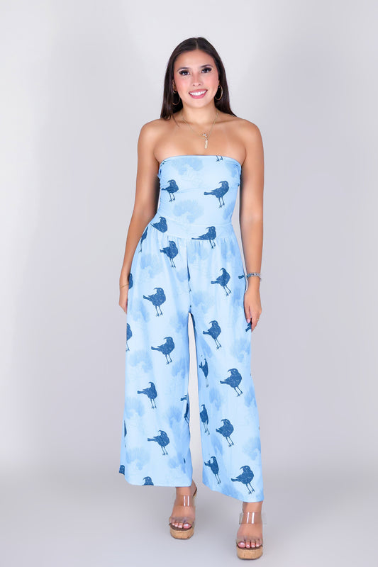 IIWI BIRD TIE BACK JUMPSUIT