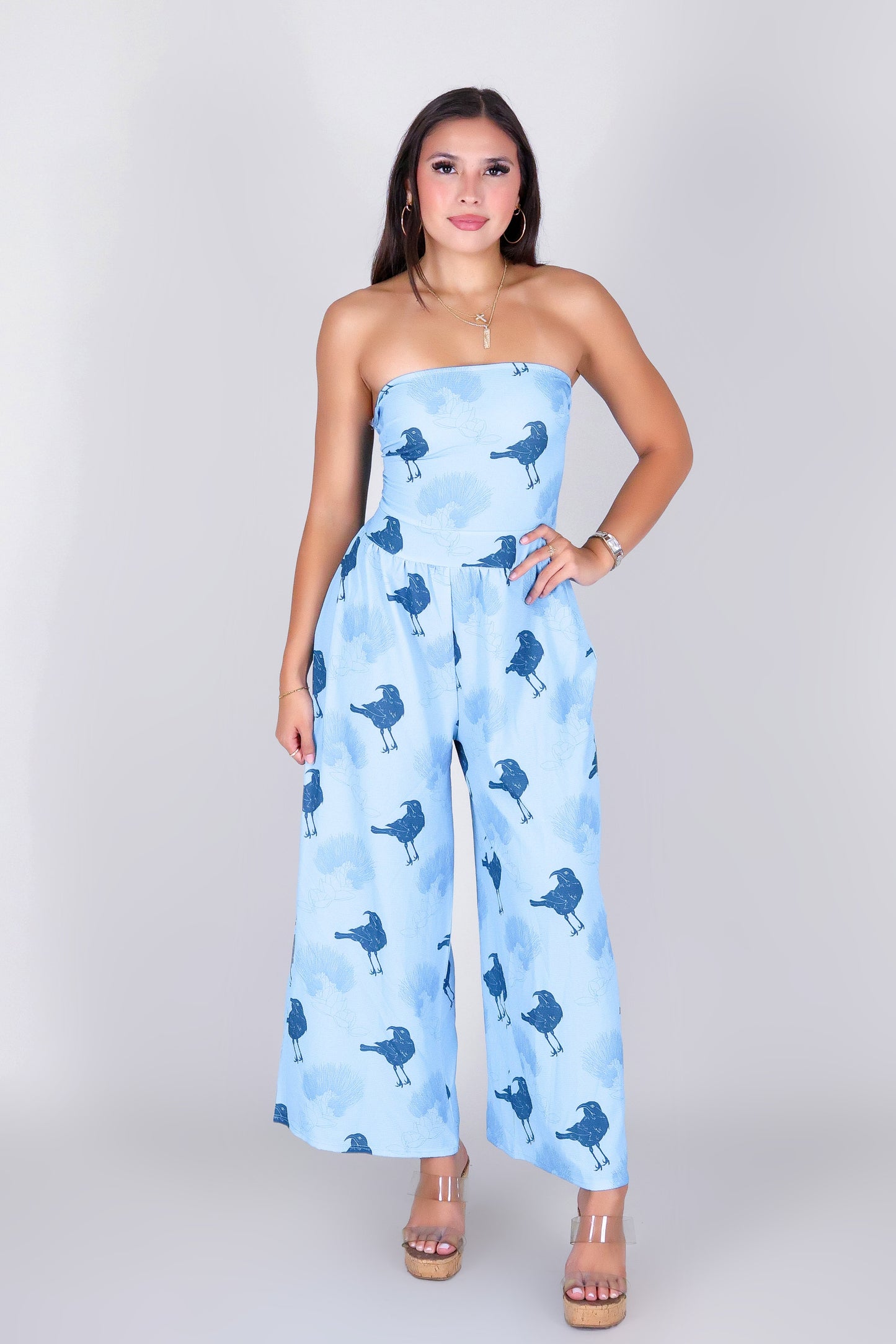 IIWI BIRD TIE BACK JUMPSUIT
