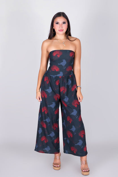 IIWI BIRD TIE BACK JUMPSUIT