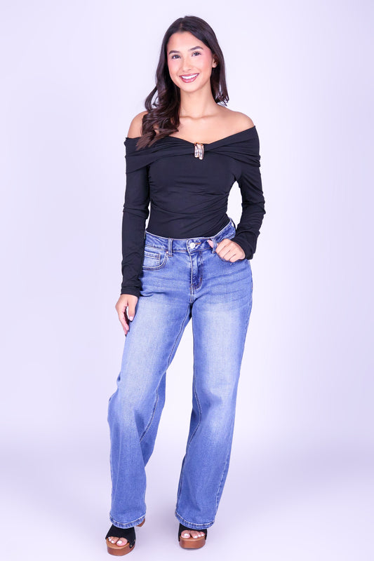PRETTY THINGS OFF SHOULDER BODYSUIT