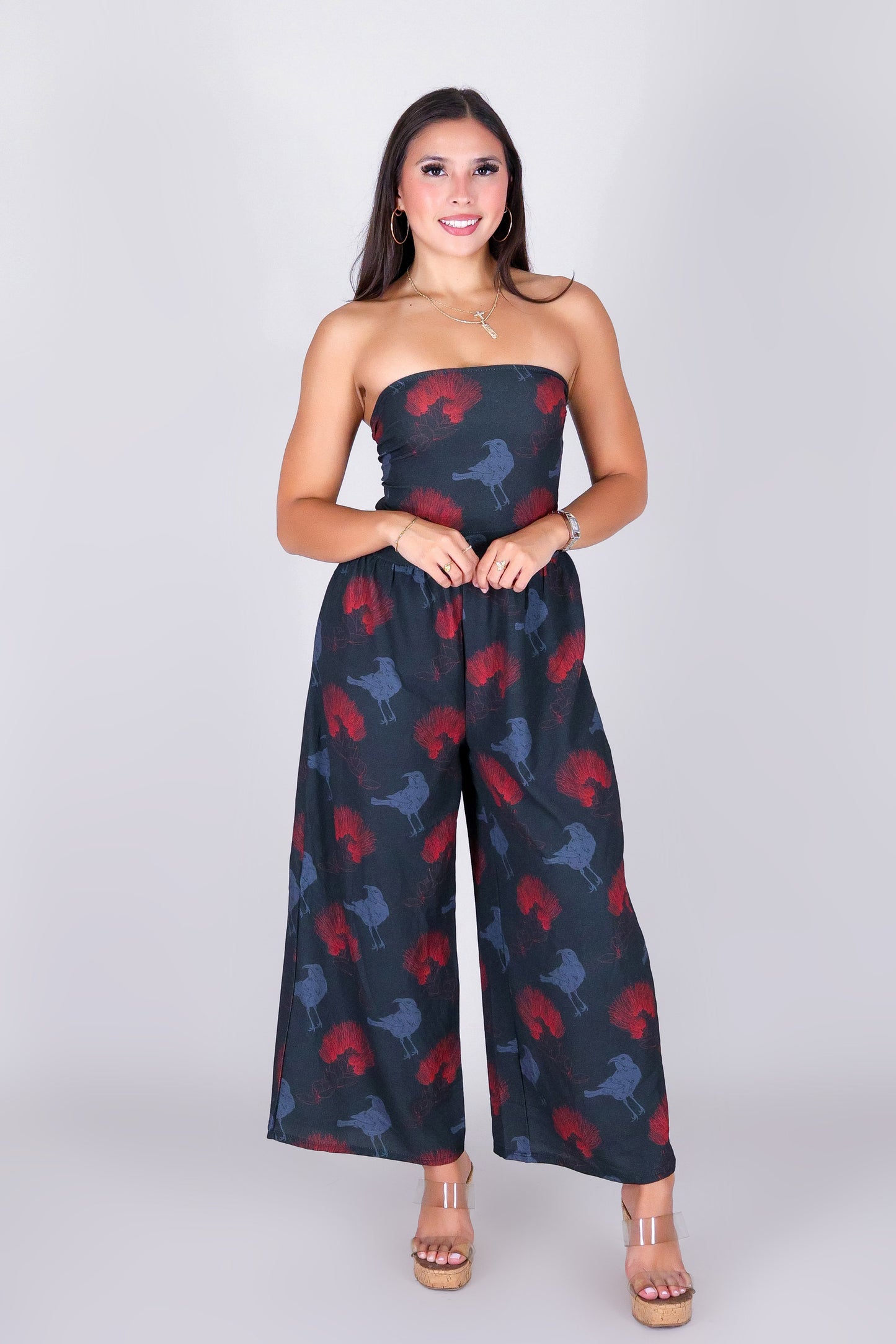 IIWI BIRD TIE BACK JUMPSUIT