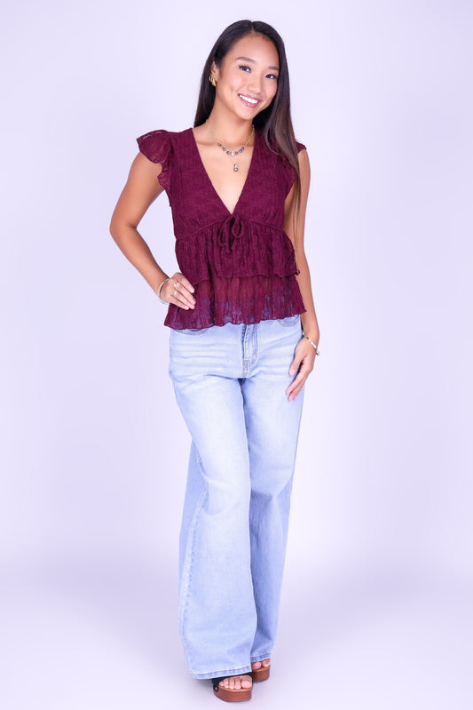 BEFORE DAWN LACE BABYDOLL TOP