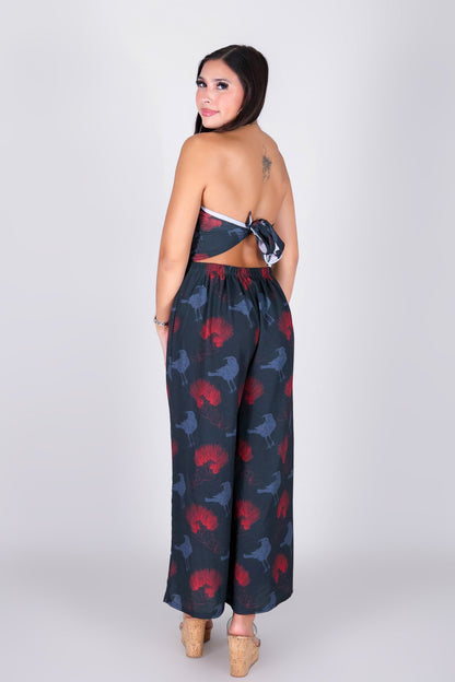 IIWI BIRD TIE BACK JUMPSUIT