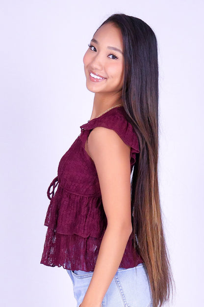BEFORE DAWN LACE BABYDOLL TOP