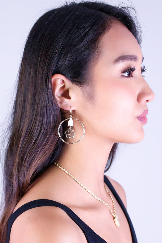 HIBISCUS PIKAKE DANGLE EARRINGS