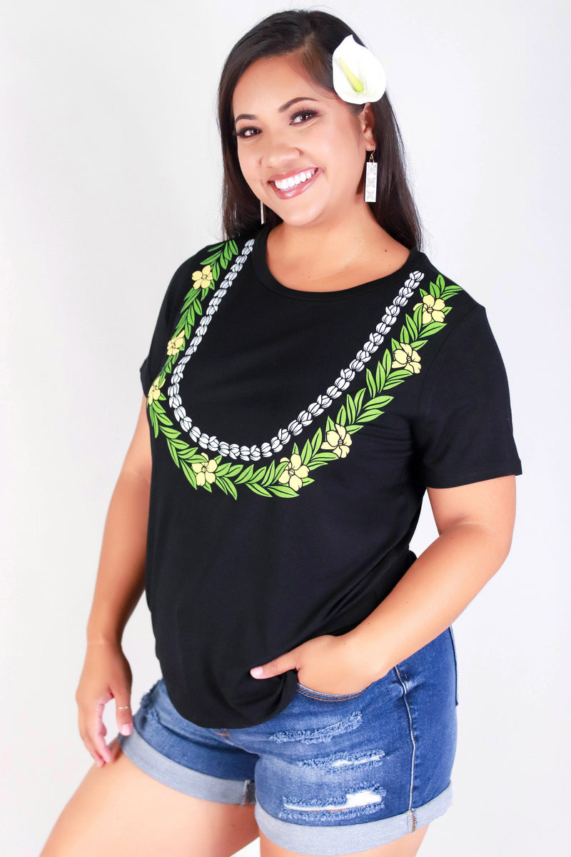 Jeans Warehouse Hawaii - PLUS S/S SCREENS - MAILE PUA LEI TEE | By LUZ