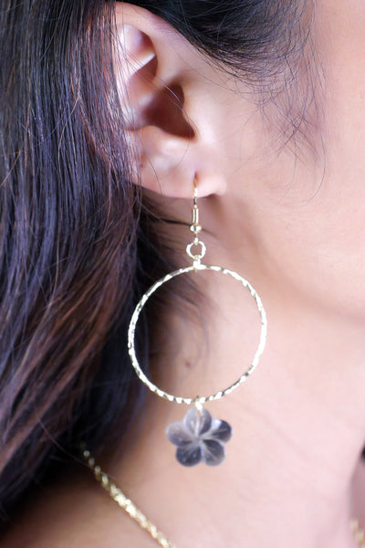 HIBISCUS DANGLE EARRINGS
