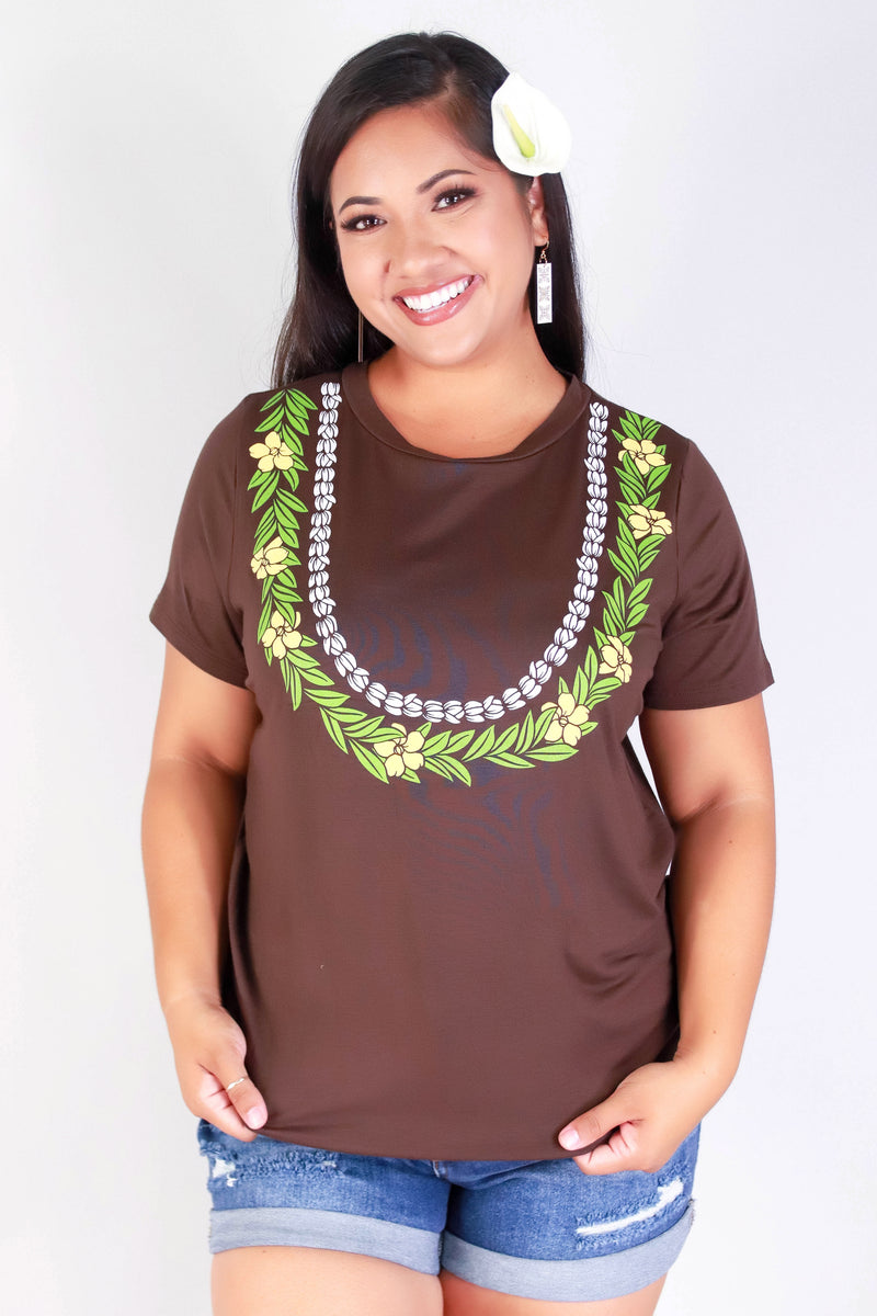 Jeans Warehouse Hawaii - PLUS S/S SCREENS - MAILE PUA LEI TEE | By LUZ