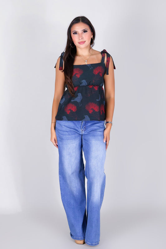 IIWI BIRD BABYDOLL TOP