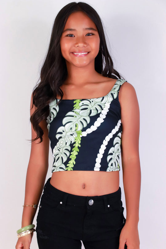 MONSTERA PIKAKE SQUARE NECK TANK TOP | KIDS SIZE 7-16