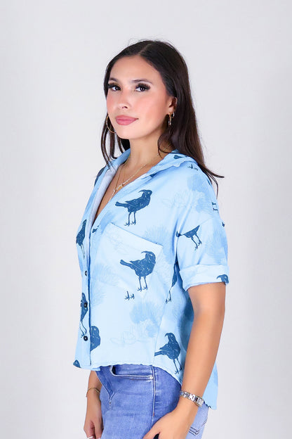 IIWI BIRD BUTTON DOWN TOP