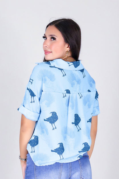 IIWI BIRD BUTTON DOWN TOP