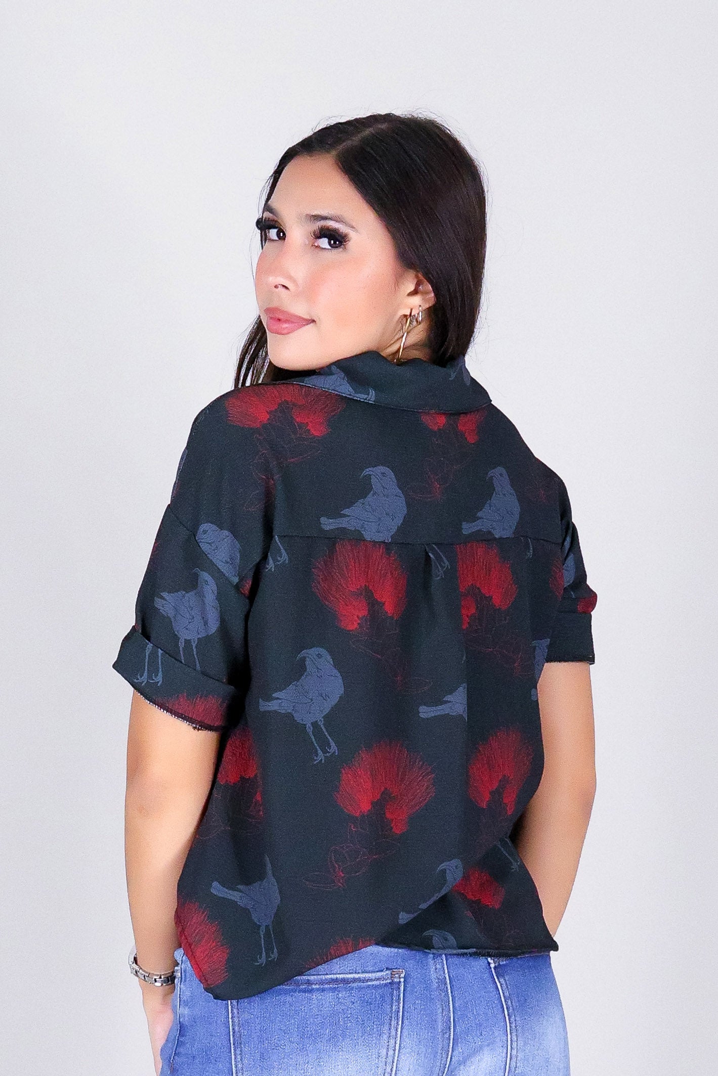 IIWI BIRD BUTTON DOWN TOP