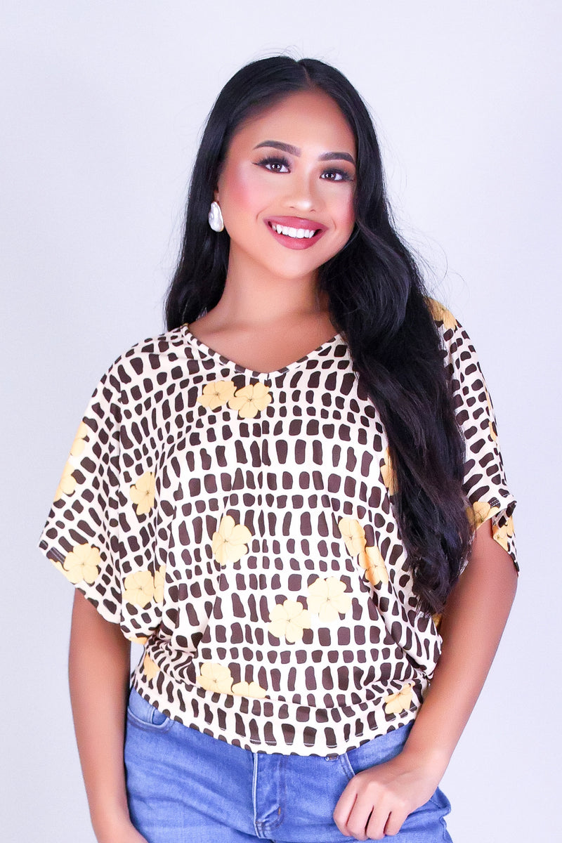 PUAKENIKENI MITER SHELL DOLMAN TOP