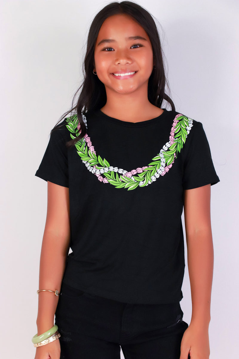 Jeans Warehouse Hawaii - S/S PRINT 7-16 - MAILE LOKELANI LEI TEE | KIDS SIZE 7-16 | By LUZ