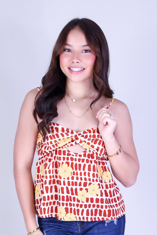 PUAKENIKENI MITER SHELL TWIST CHEST TOP