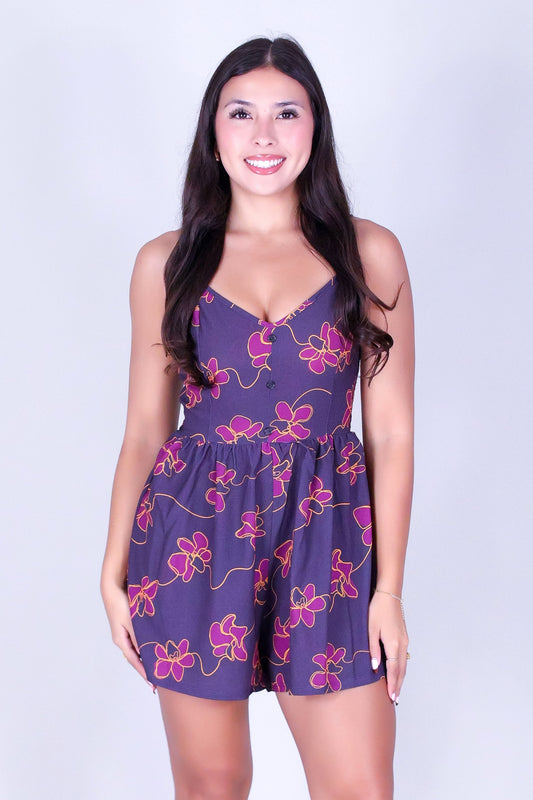 ORCHID LINE SMOCKED BACK ROMPER