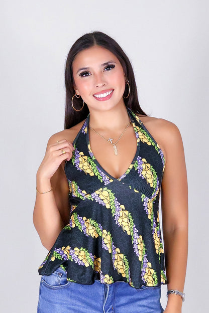 TWISTED LEI HALTER TOP