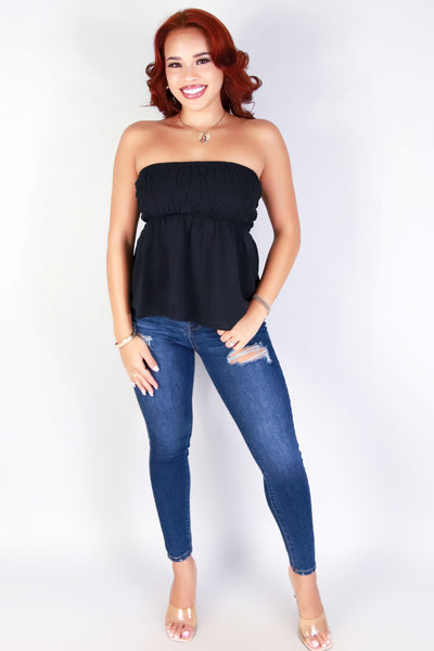 Jeans Warehouse Hawaii - TANK SOLID WOVEN DRESSY TOPS - SIMPLY SMOCKED TUBE TOP | By TIMING