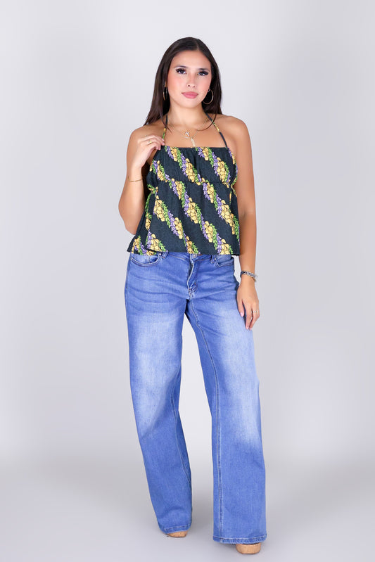 TWIST LEI BABYDOLL HALTER TOP