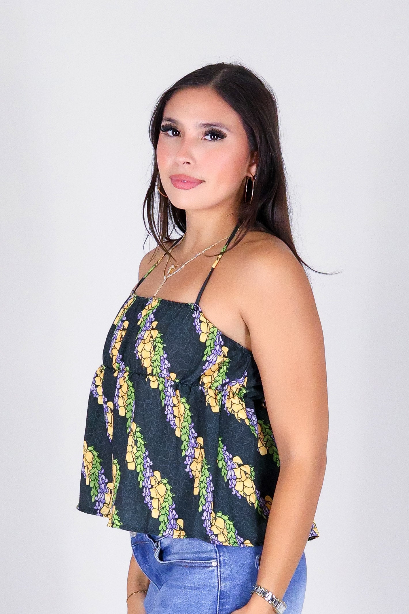TWIST LEI BABYDOLL HALTER TOP