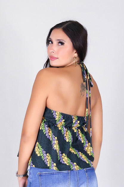 TWIST LEI BABYDOLL HALTER TOP