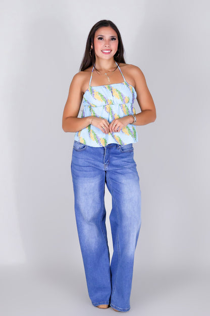 TWIST LEI BABYDOLL HALTER TOP