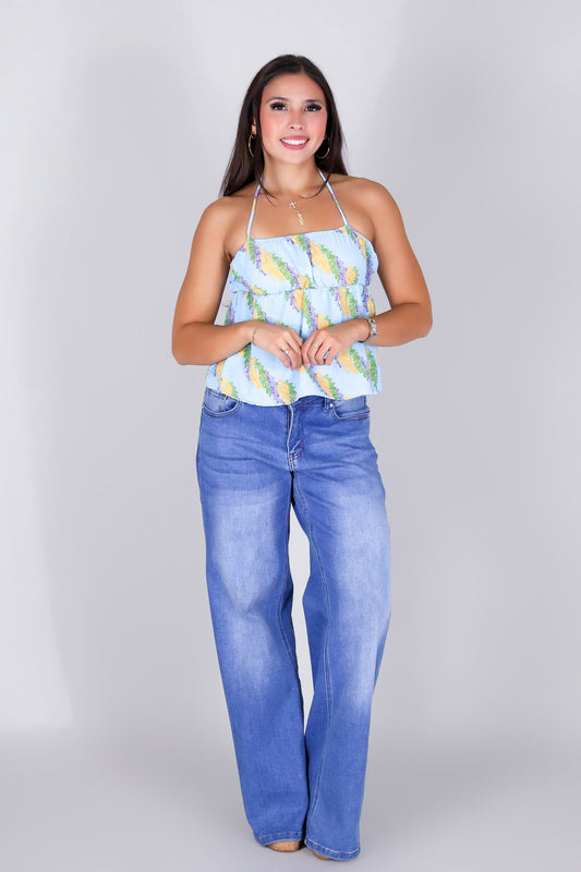 TWIST LEI BABYDOLL HALTER TOP