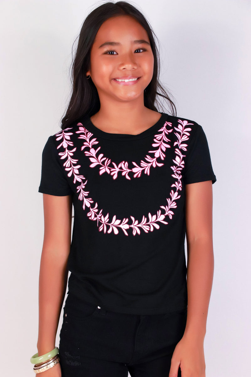 Jeans Warehouse Hawaii - S/S PRINT 7-16 - PLUMERIA LEI TEE | KIDS SIZE 7-16 | By LUZ