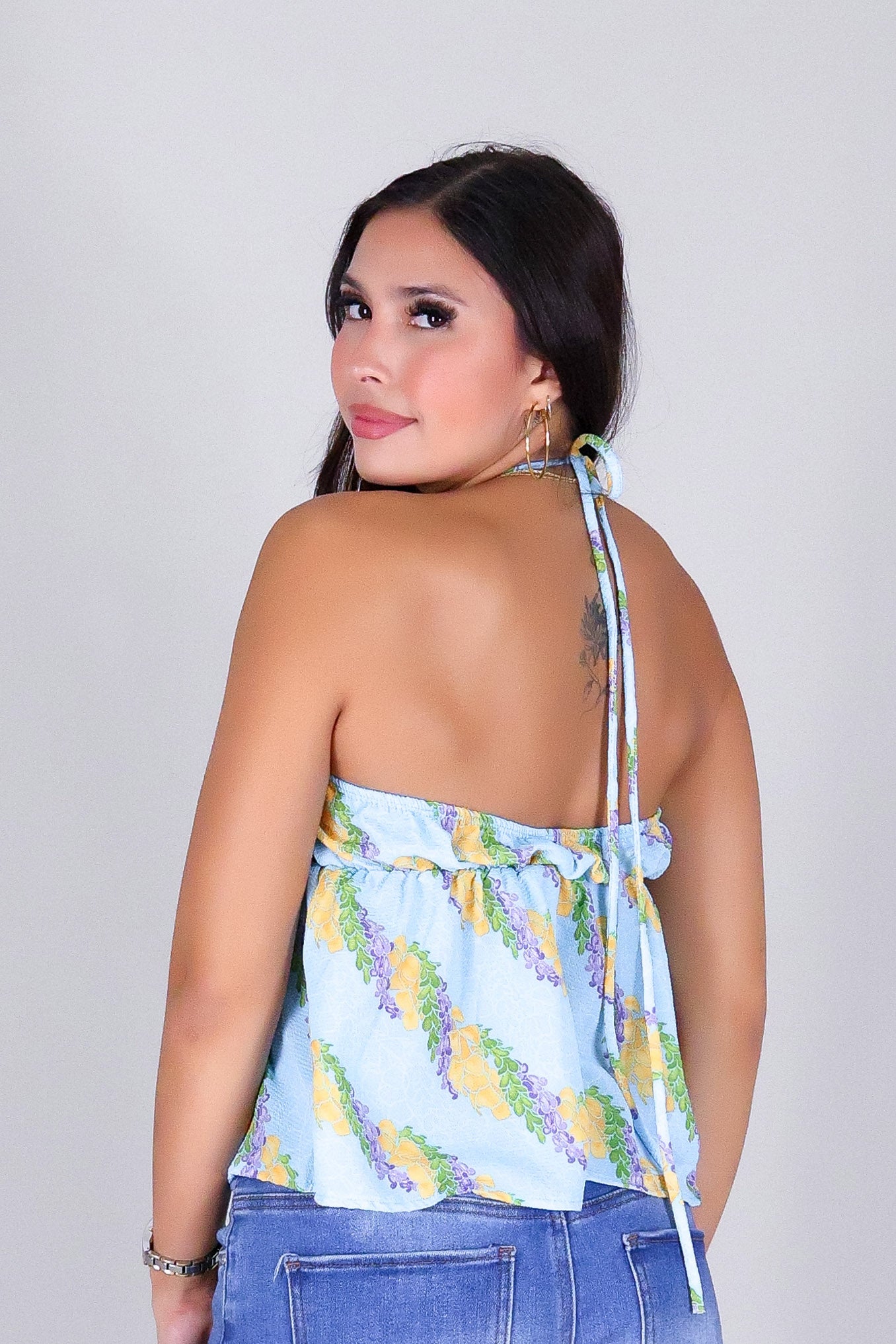 TWIST LEI BABYDOLL HALTER TOP