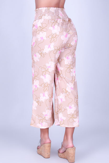 ORCHID LINE SMOCKED WAIST CAPRI'S