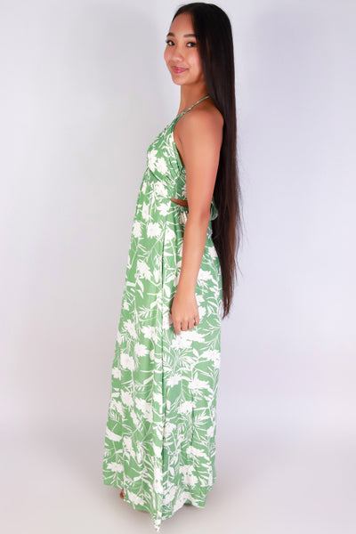 Jeans Warehouse Hawaii - S/L LONG PRINT DRESSES - FIELD DREAMER HALTER DRESS | By I JOAH