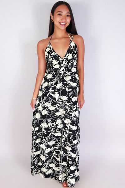 Jeans Warehouse Hawaii - S/L LONG PRINT DRESSES - FIELD DREAMER HALTER DRESS | By I JOAH
