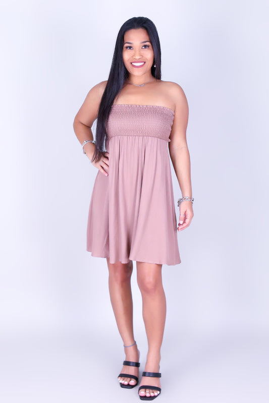 SMOCKED IN LOVE TUBE DRESS