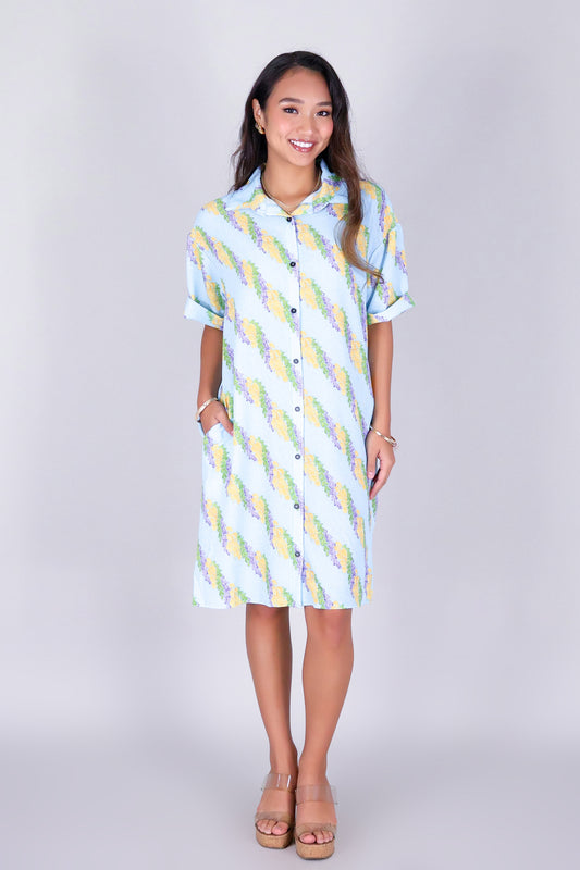 TWISTED LEI BUTTON DOWN DRESS