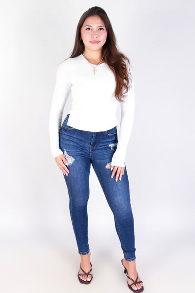 Jeans Warehouse Hawaii - LS CASUAL SOLID - ALL DAY LONG TOP | By CRESCITA APPAREL/SHINE I