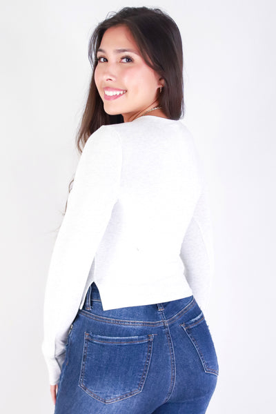 Jeans Warehouse Hawaii - LS CASUAL SOLID - ALL DAY LONG TOP | By CRESCITA APPAREL/SHINE I