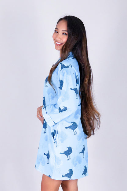 IIWI BIRD BUTTON DOWN DRESS