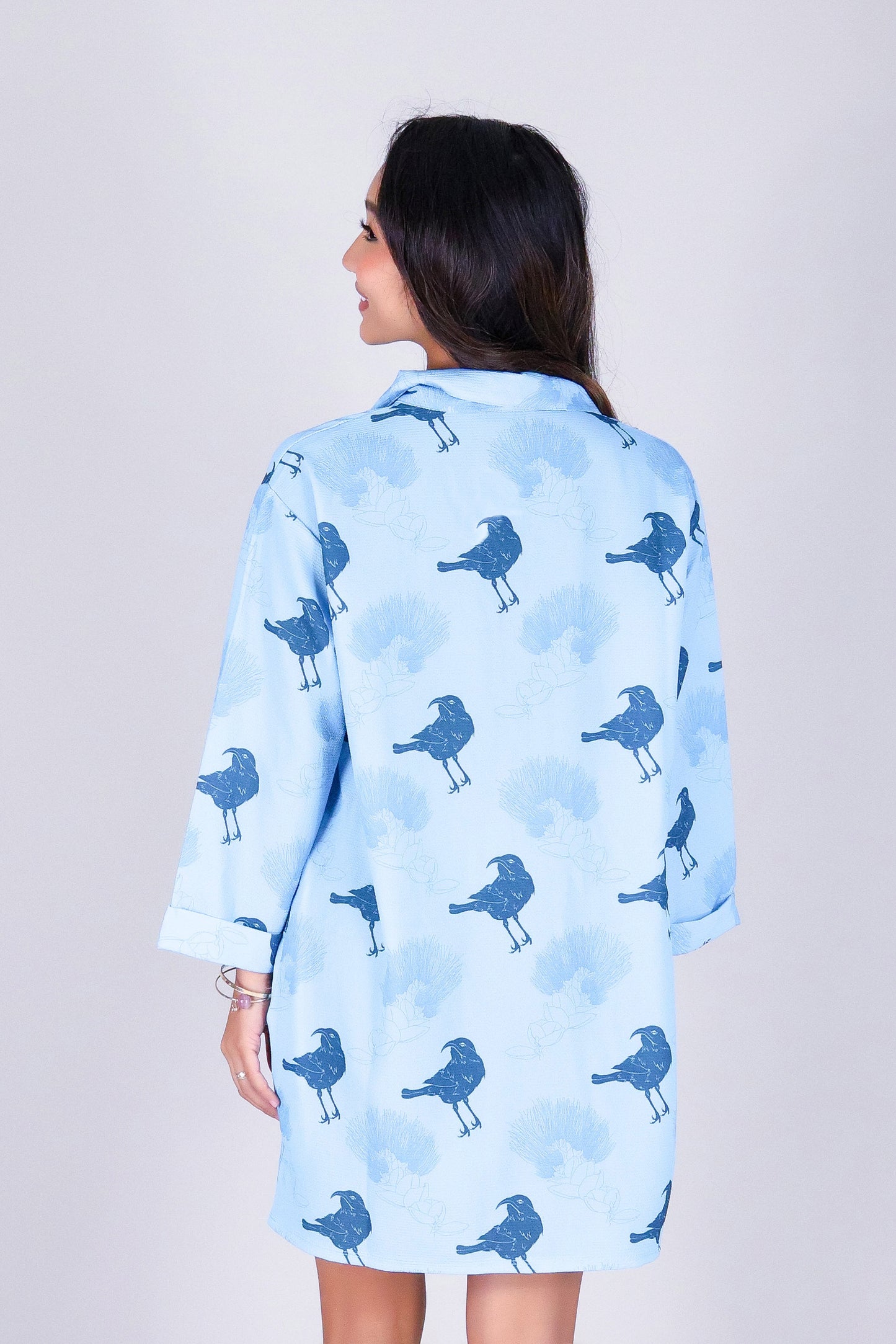 IIWI BIRD BUTTON DOWN DRESS