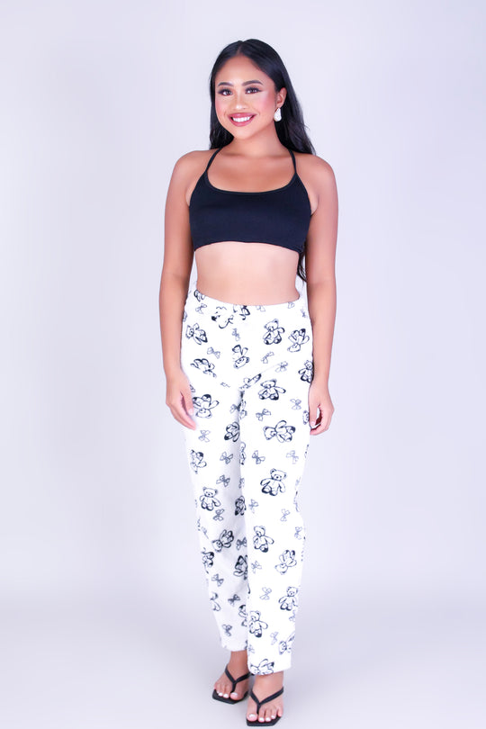 BEAR OUTLINE PAJAMA PANTS