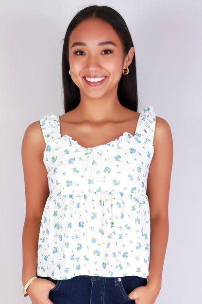 Jeans Warehouse Hawaii - TANK PRINT WOVEN CASUAL TOPS - KISS & TWIRL BABYDOLL TOP | By PAPERMOON/ B_ENVIED