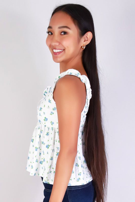 Jeans Warehouse Hawaii - TANK PRINT WOVEN CASUAL TOPS - KISS & TWIRL BABYDOLL TOP | By PAPERMOON/ B_ENVIED