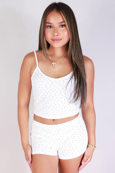 Jeans Warehouse Hawaii - MATCHING SEPARATES - BLUSHING PETAL SHORTS | By CRESCITA APPAREL/SHINE I