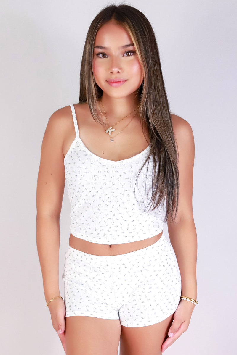 Jeans Warehouse Hawaii - MATCHING SEPARATES - BLUSHING PETAL SHORTS | By CRESCITA APPAREL/SHINE I