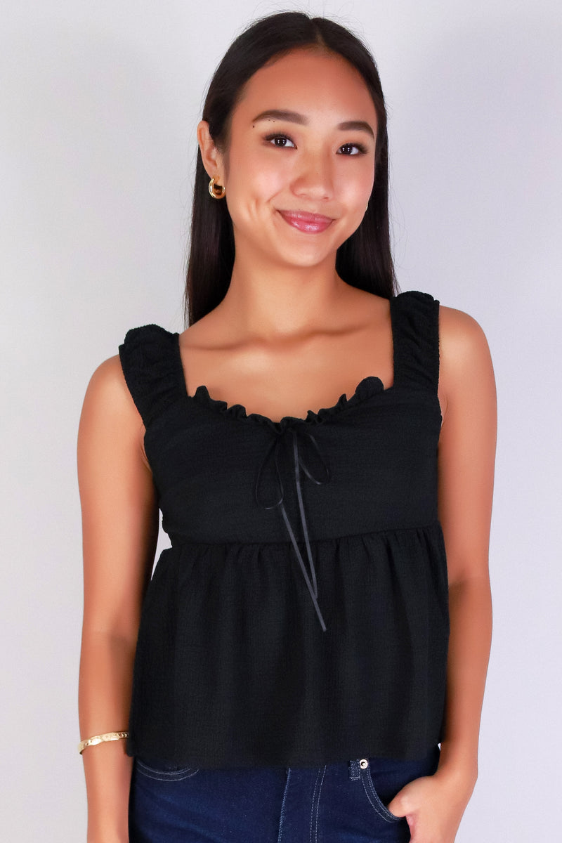 Jeans Warehouse Hawaii - TANK SOLID WOVEN CASUAL TOPS - KISS ME BABYDOLL TOP | By PAPERMOON/ B_ENVIED