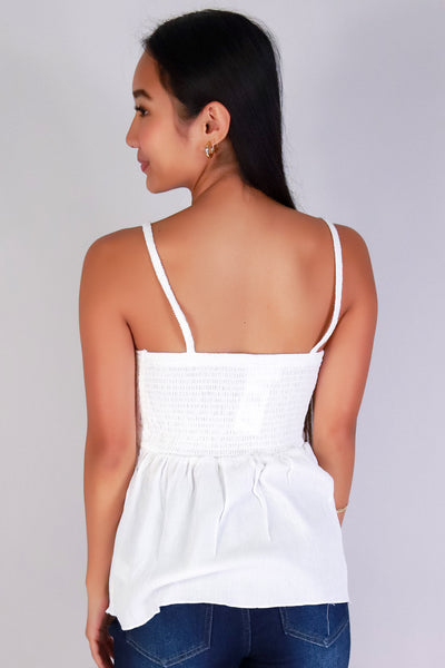 Jeans Warehouse Hawaii - TANK SOLID WOVEN CASUAL TOPS - PLAY DATE BABYDOLL TOP | By FULL CIRCLE TRENDS
