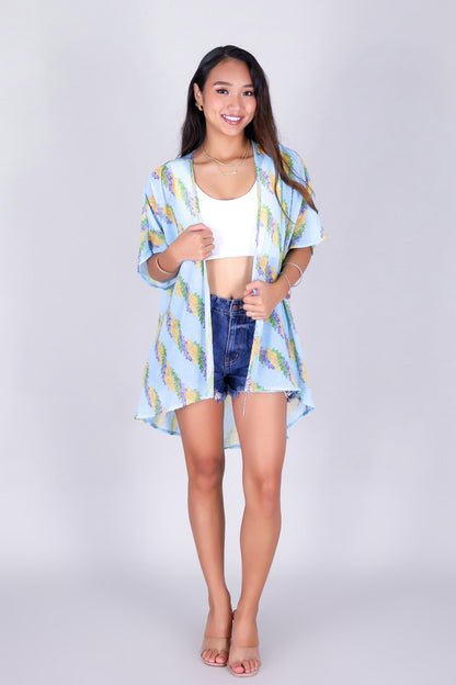 TWISTED LEI CHIFFON CARDIGAN