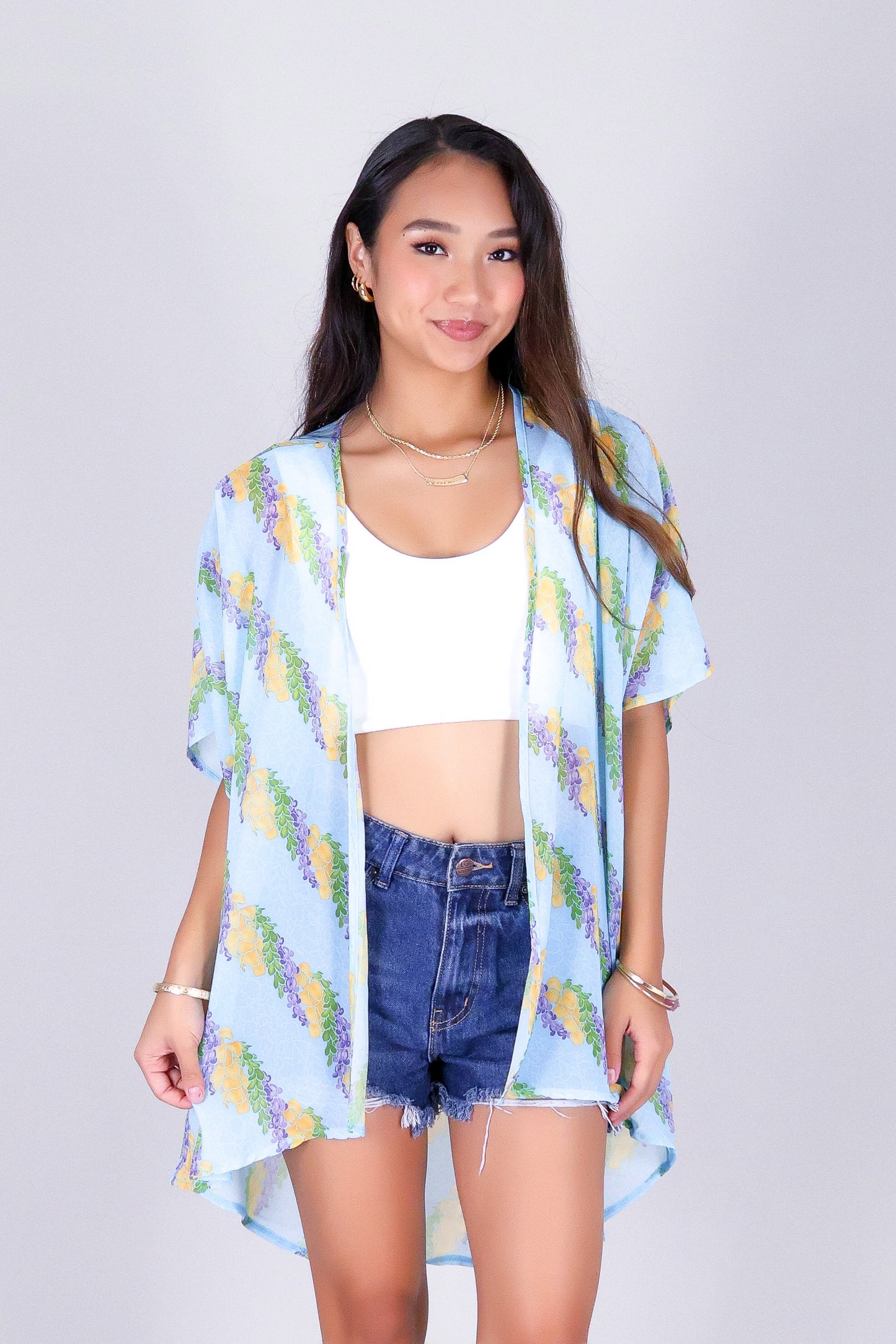 TWISTED LEI CHIFFON CARDIGAN