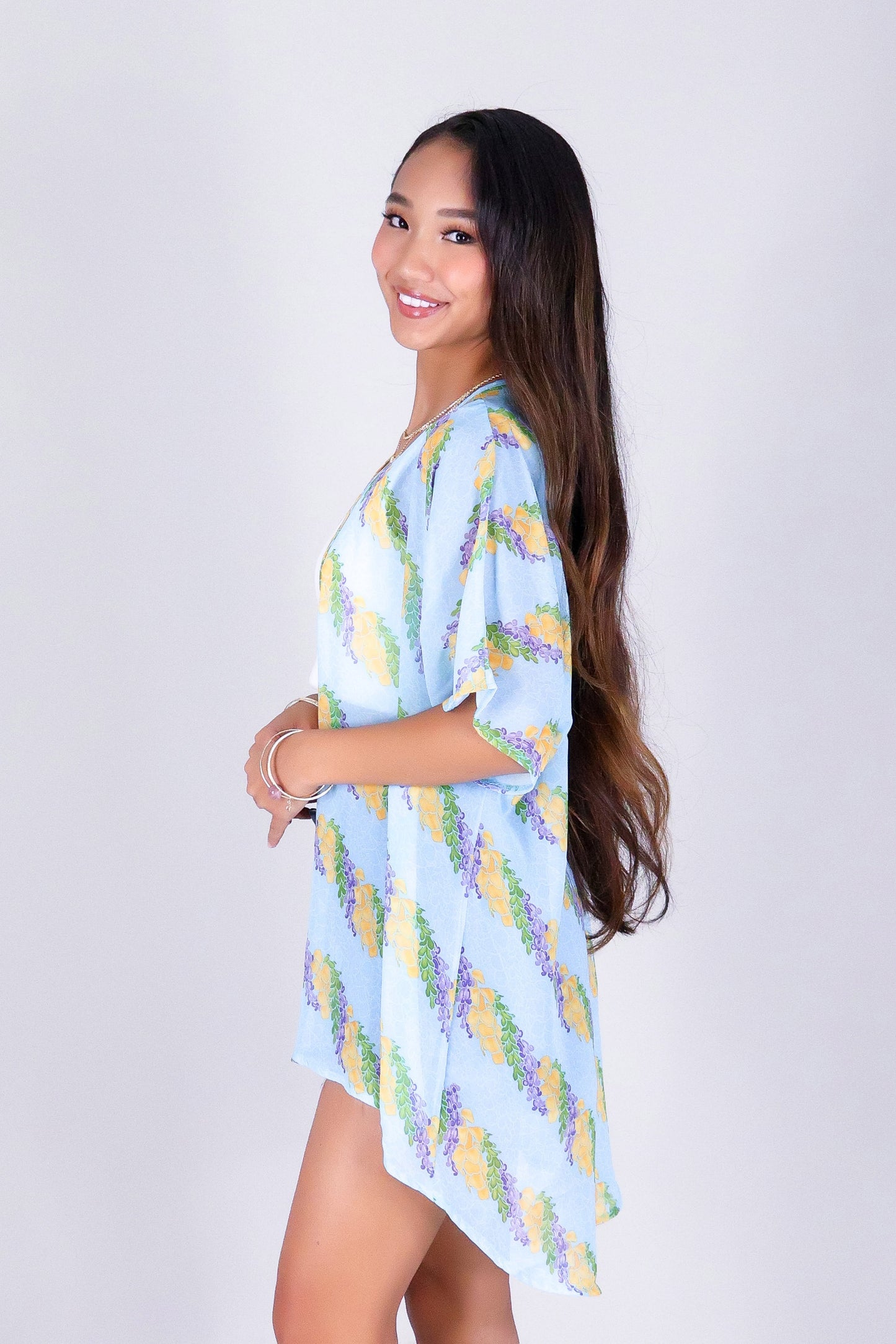 TWISTED LEI CHIFFON CARDIGAN